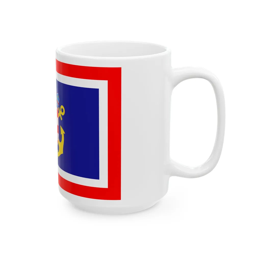 Naval jack of Croatia (Croatia) White Coffee Mug - Go Mug Yourself