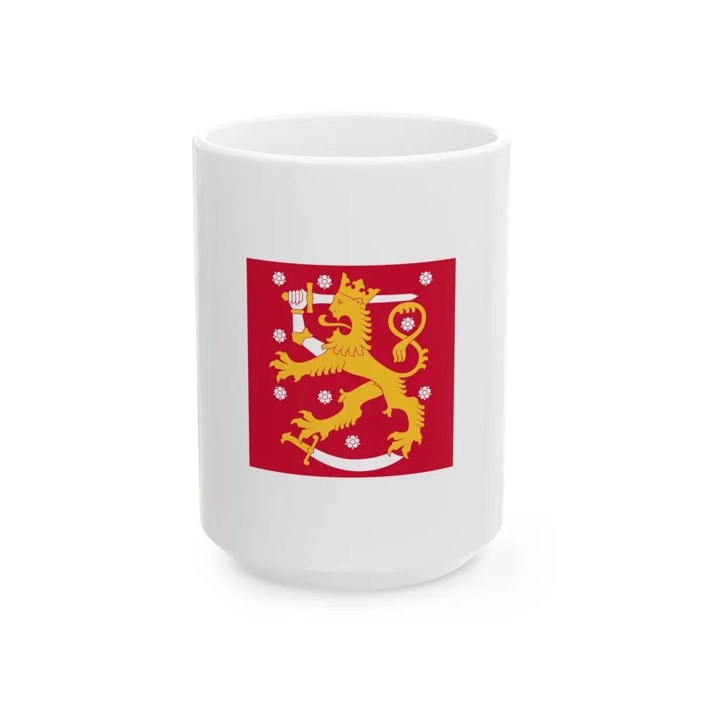 Naval jack of Finland (Finland) White Coffee Mug 15oz - Go Mug Yourself