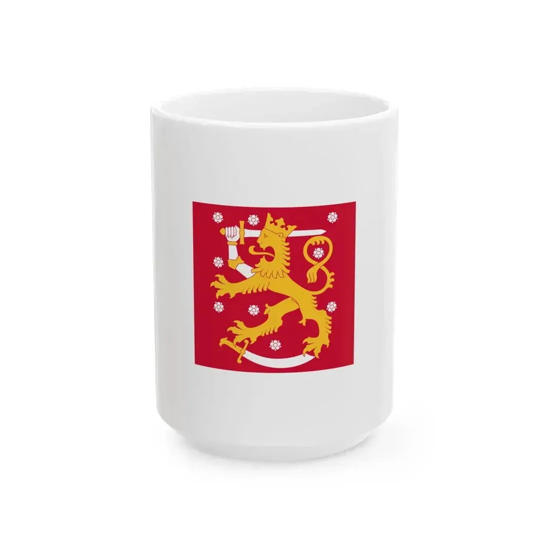 Naval jack of Finland (Finland) White Coffee Mug 15oz - Go Mug Yourself