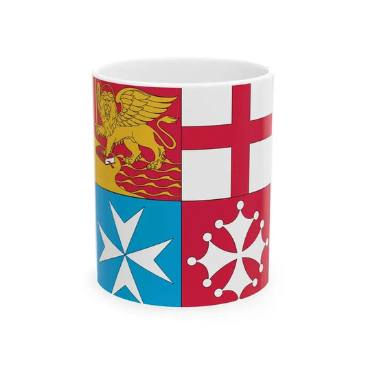 Naval jack of Italy (Italy) White Coffee Mug 11oz - Go Mug Yourself
