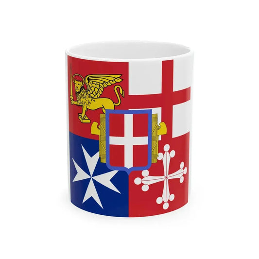 Naval Jack of Italy proposed in 1943 (Italy) White Coffee Mug 11oz - Go Mug Yourself