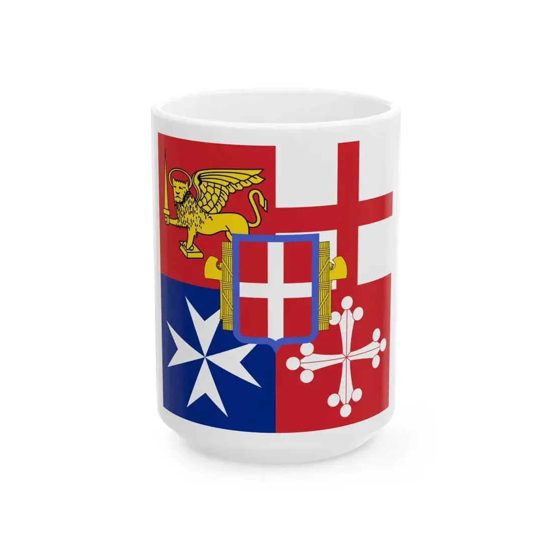 Naval Jack of Italy proposed in 1943 (Italy) White Coffee Mug 15oz - Go Mug Yourself