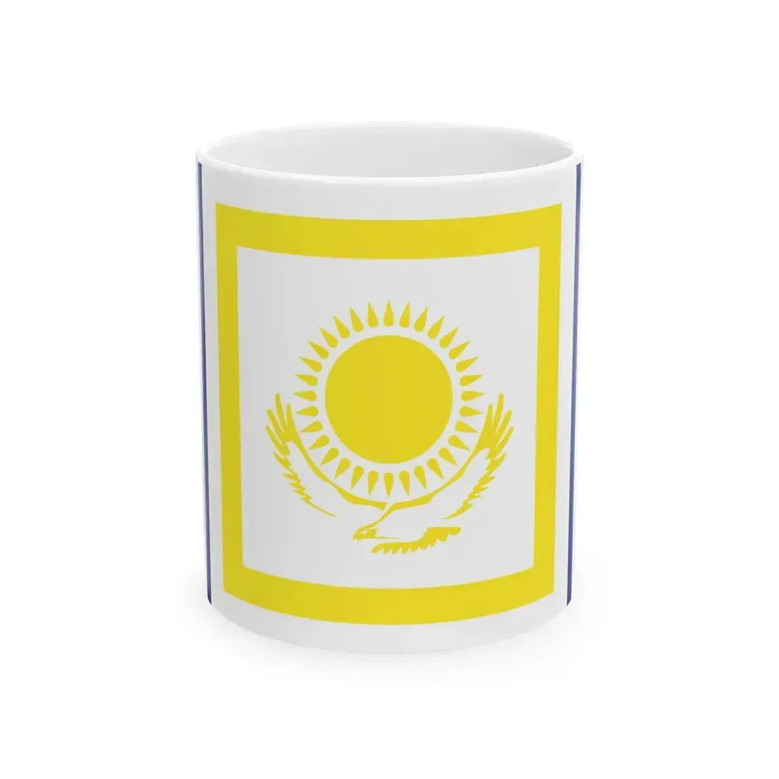 Naval Jack of Kazakhstan (Kazakhstan) White Coffee Mug 11oz - Go Mug Yourself