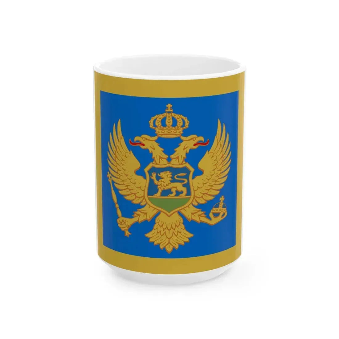 Naval Jack of Montenegro (Montenegro) White Coffee Mug 15oz - Go Mug Yourself