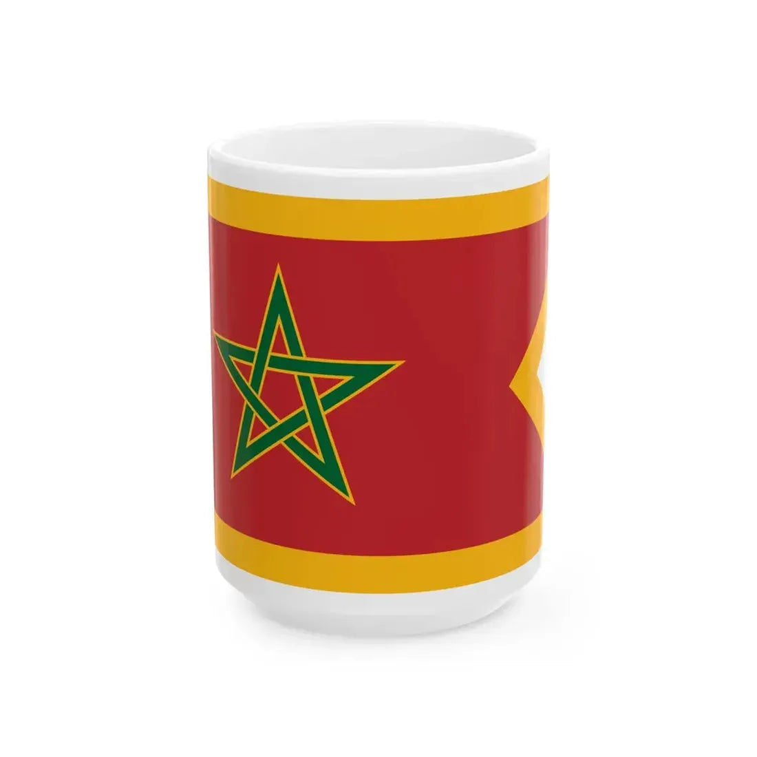 Naval Jack of Morocco (Morocco) White Coffee Mug 15oz - Go Mug Yourself