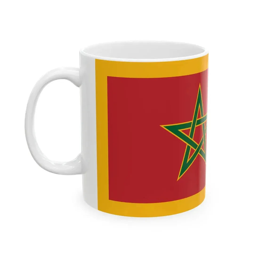 Naval Jack of Morocco (Morocco) White Coffee Mug - Go Mug Yourself