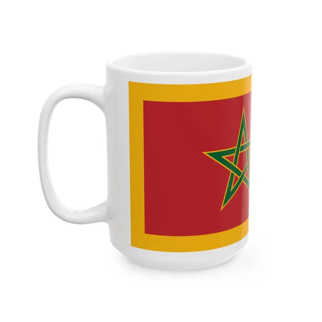 Naval Jack of Morocco (Morocco) White Coffee Mug - Go Mug Yourself