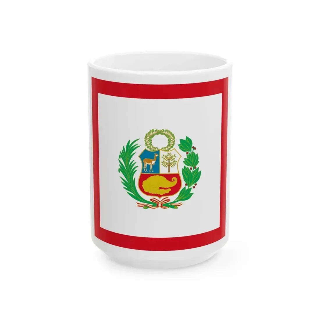 Naval Jack of Peru (Peru) White Coffee Mug 15oz - Go Mug Yourself