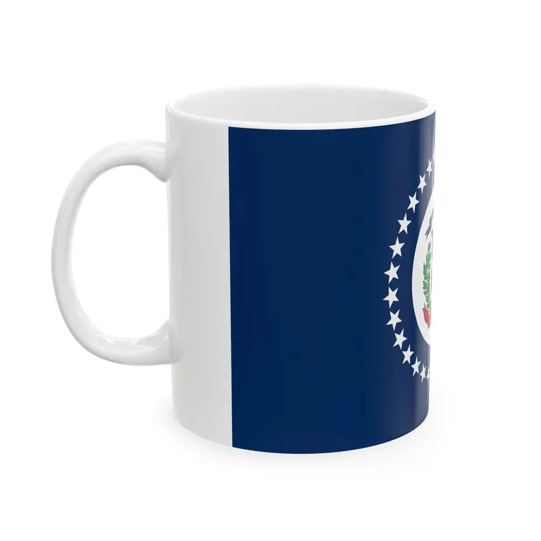 Naval Jack of the Dominican Republic (Dominica) White Coffee Mug - Go Mug Yourself