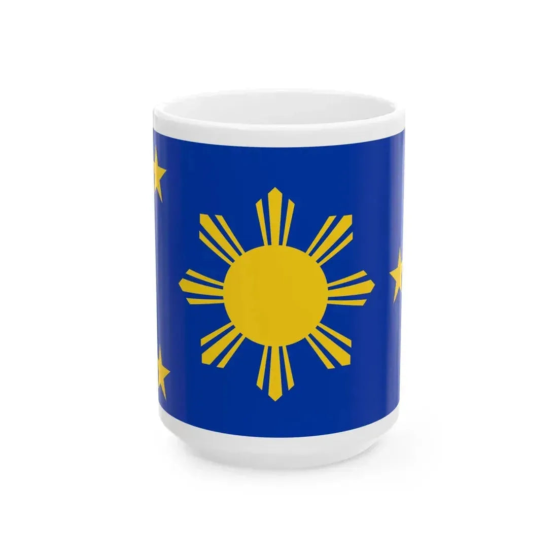 Naval Jack of the Philippines (Philippines) White Coffee Mug 15oz - Go Mug Yourself