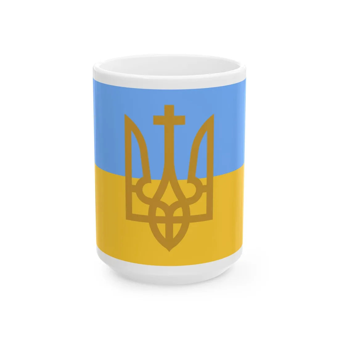 Naval Jack of Ukraine 1918-1921 (Ukraine) White Coffee Mug 15oz - Go Mug Yourself