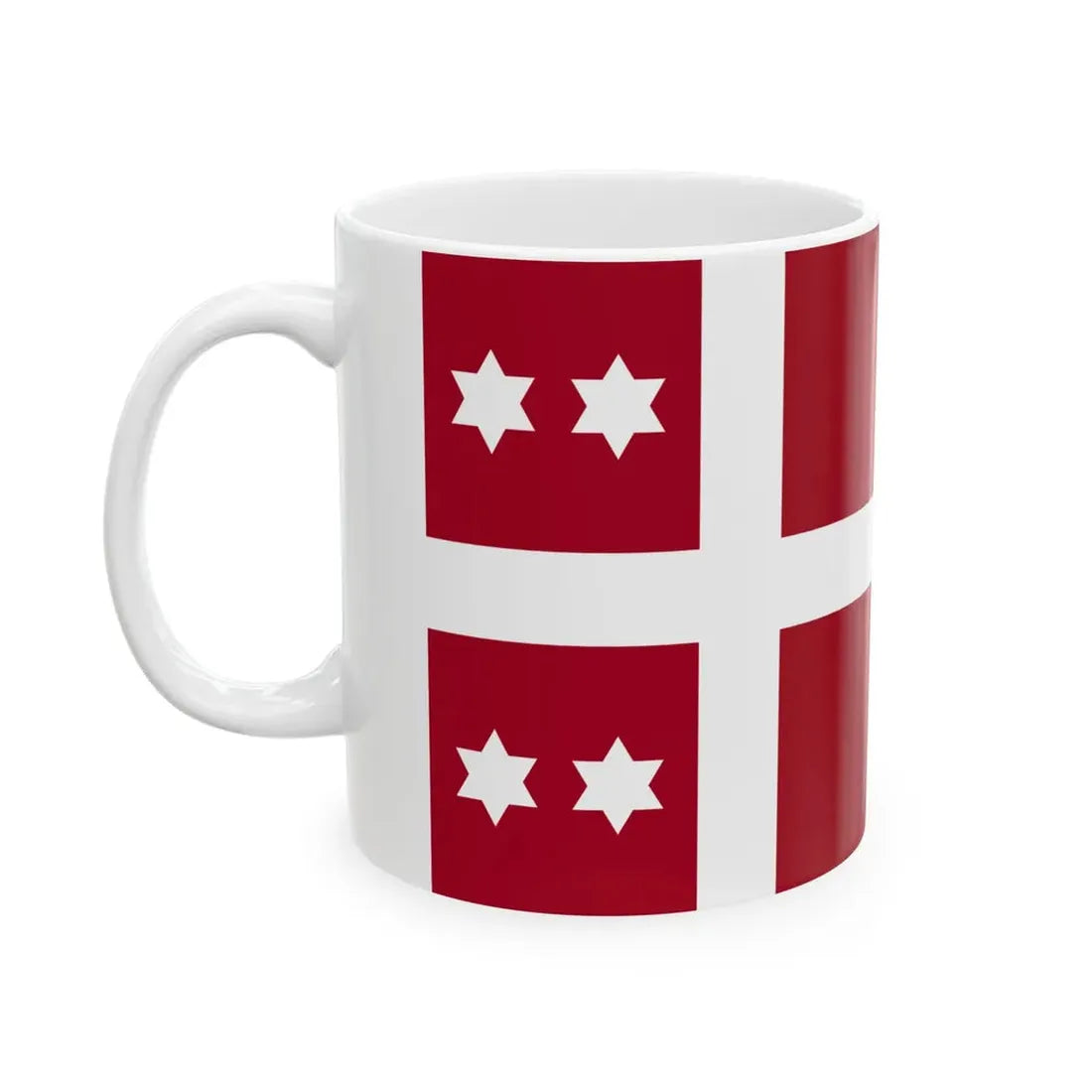 Naval Rank Flag of Denmark - Admiral (Denmark) White Coffee Mug - Go Mug Yourself