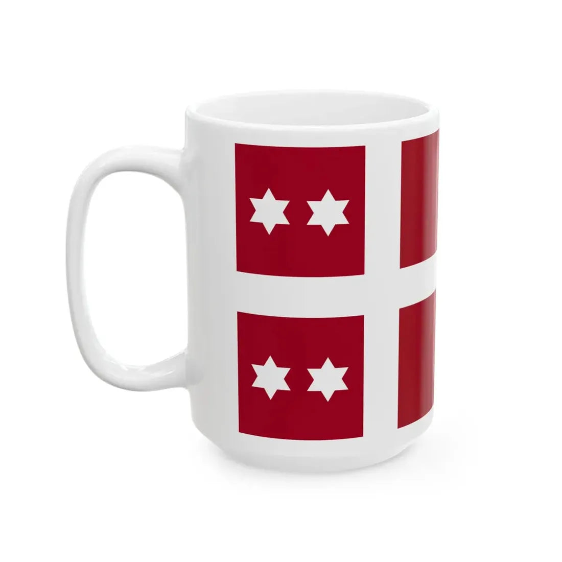 Naval Rank Flag of Denmark - Admiral (Denmark) White Coffee Mug - Go Mug Yourself