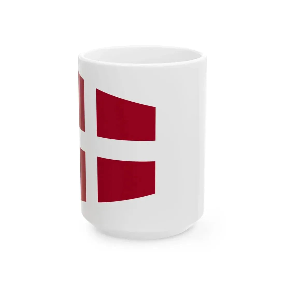 Naval Rank Flag of Denmark - Chief of Squadron (Denmark) White Coffee Mug 15oz - Go Mug Yourself