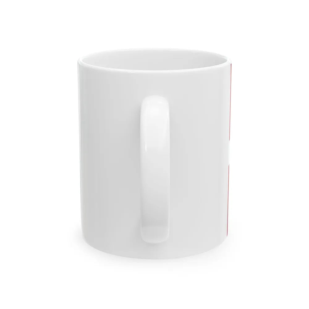 Naval Rank Flag of Denmark - Chief of Squadron (Denmark) White Coffee Mug - Go Mug Yourself