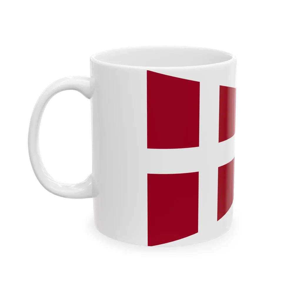 Naval Rank Flag of Denmark - Chief of Squadron (Denmark) White Coffee Mug - Go Mug Yourself