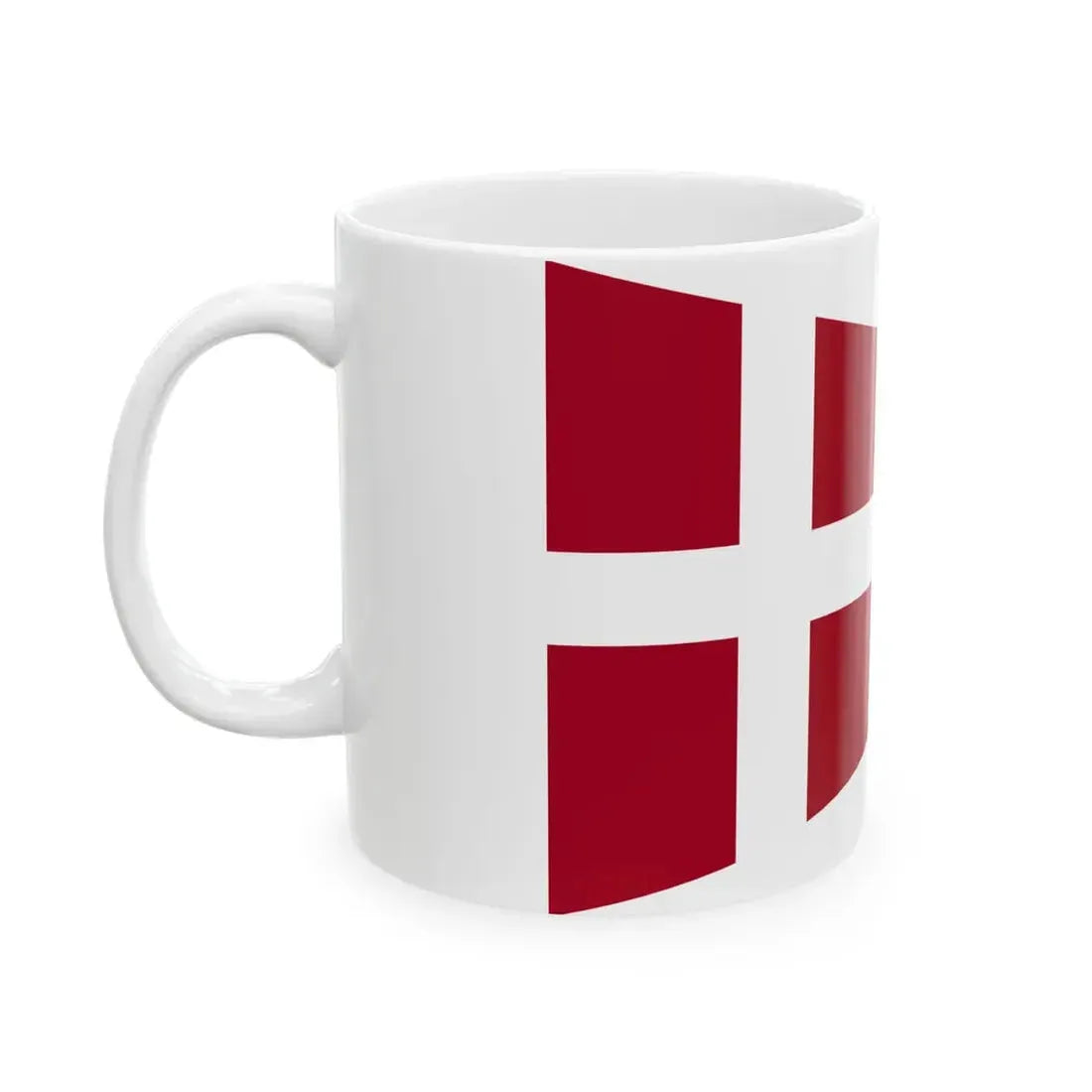 Naval Rank Flag of Denmark - Chief of Squadron (Denmark) White Coffee Mug - Go Mug Yourself