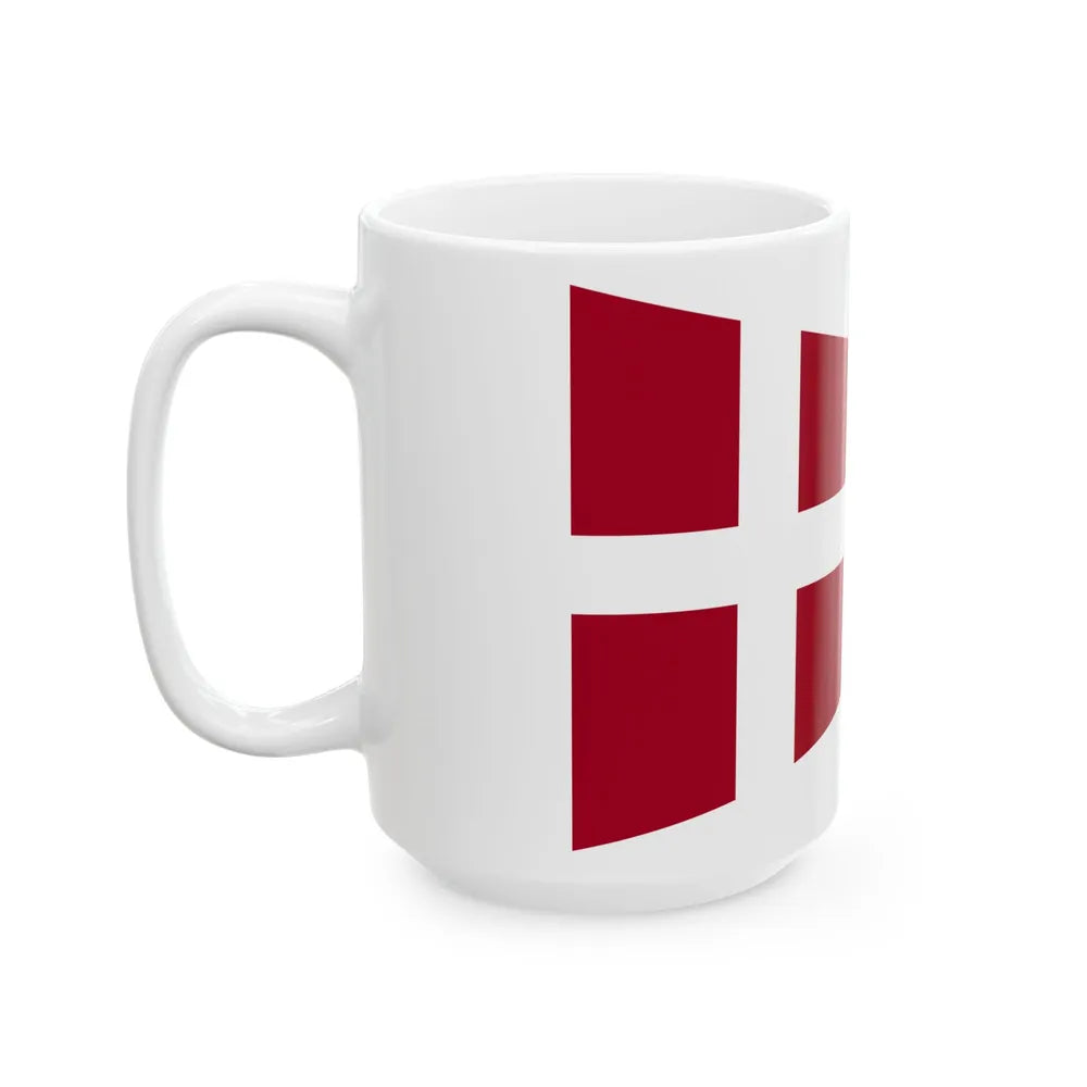 Naval Rank Flag of Denmark - Chief of Squadron (Denmark) White Coffee Mug - Go Mug Yourself