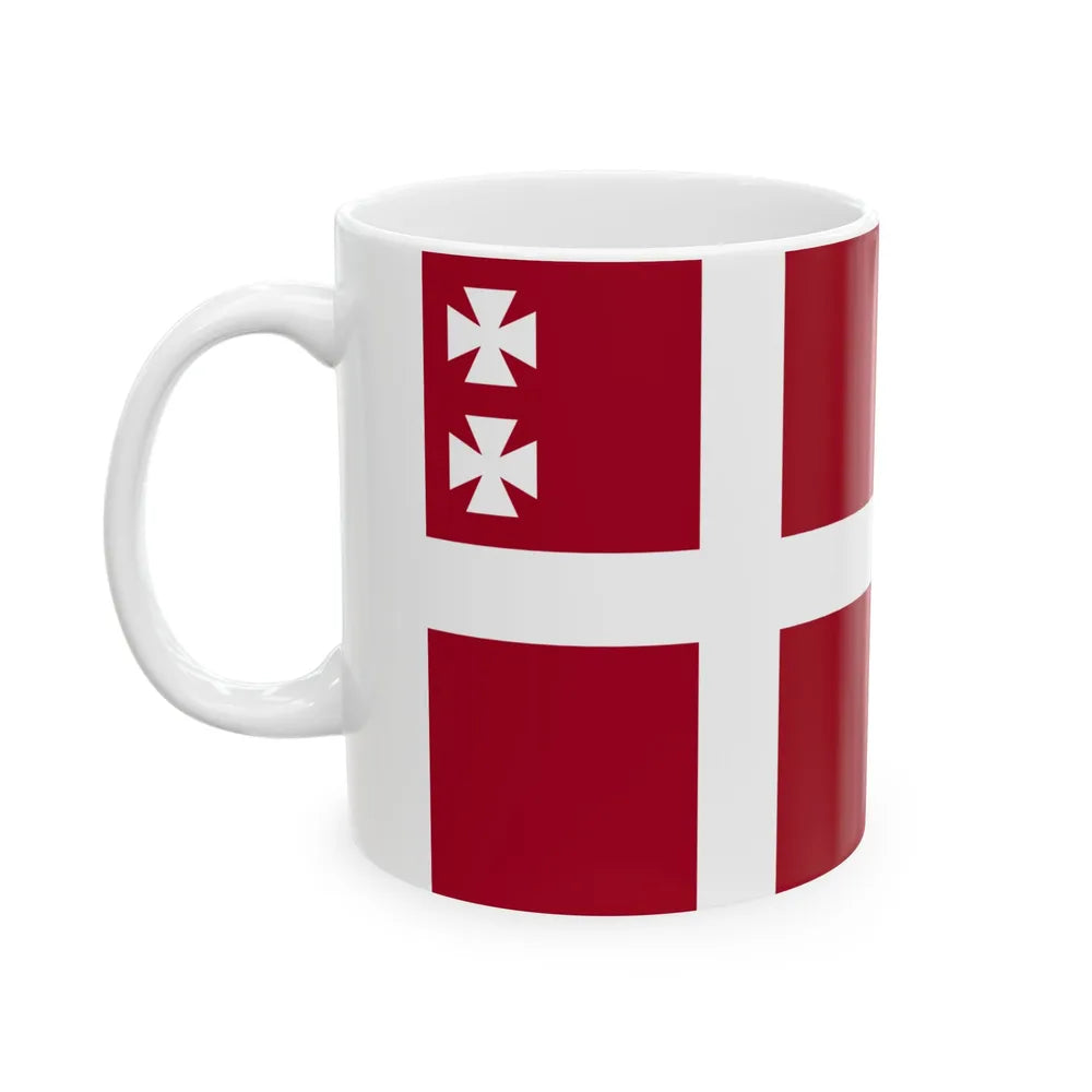 Naval Rank Flag of Denmark - Counter admiral 1858 (Denmark) White Coffee Mug - Go Mug Yourself