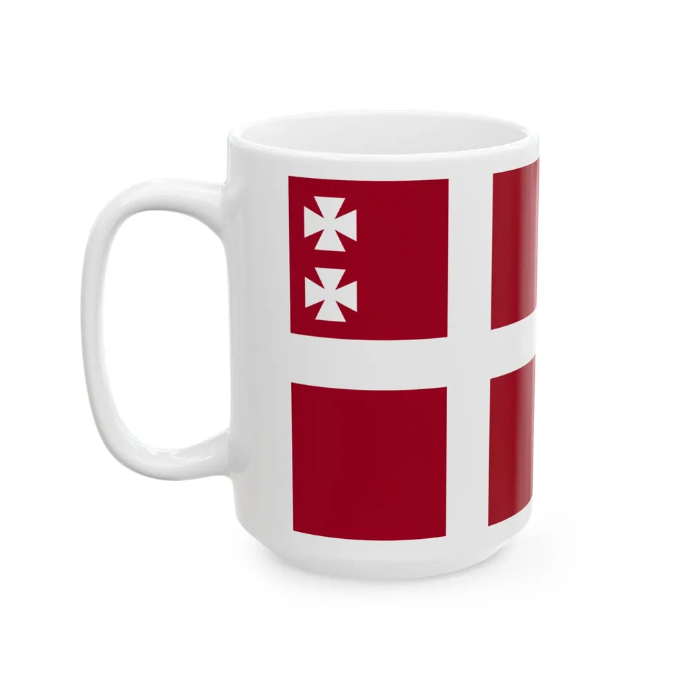 Naval Rank Flag of Denmark - Counter admiral 1858 (Denmark) White Coffee Mug - Go Mug Yourself