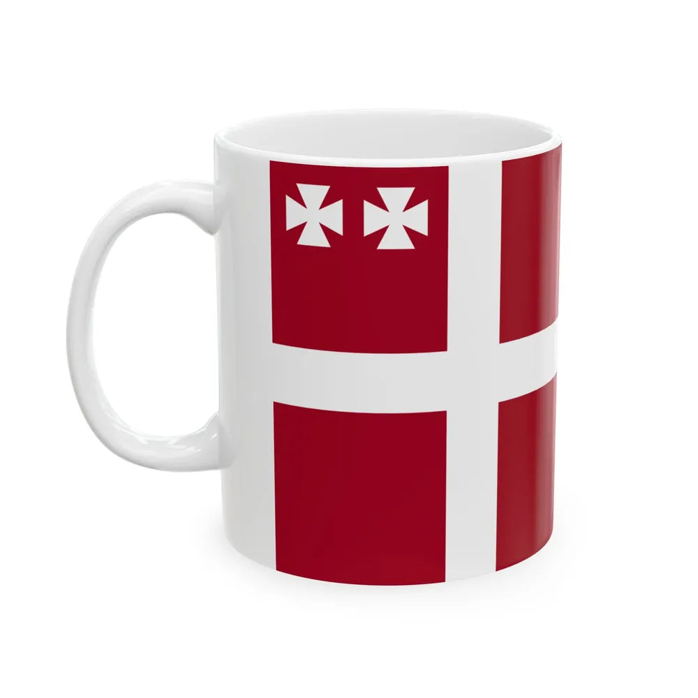 Naval Rank Flag of Denmark - Counter admiral 1880 (Denmark) White Coffee Mug - Go Mug Yourself
