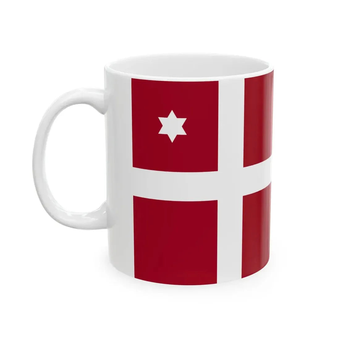 Naval Rank Flag of Denmark - Flotilla Admiral (Denmark) White Coffee Mug - Go Mug Yourself