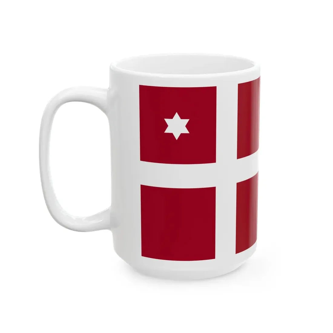 Naval Rank Flag of Denmark - Flotilla Admiral (Denmark) White Coffee Mug - Go Mug Yourself