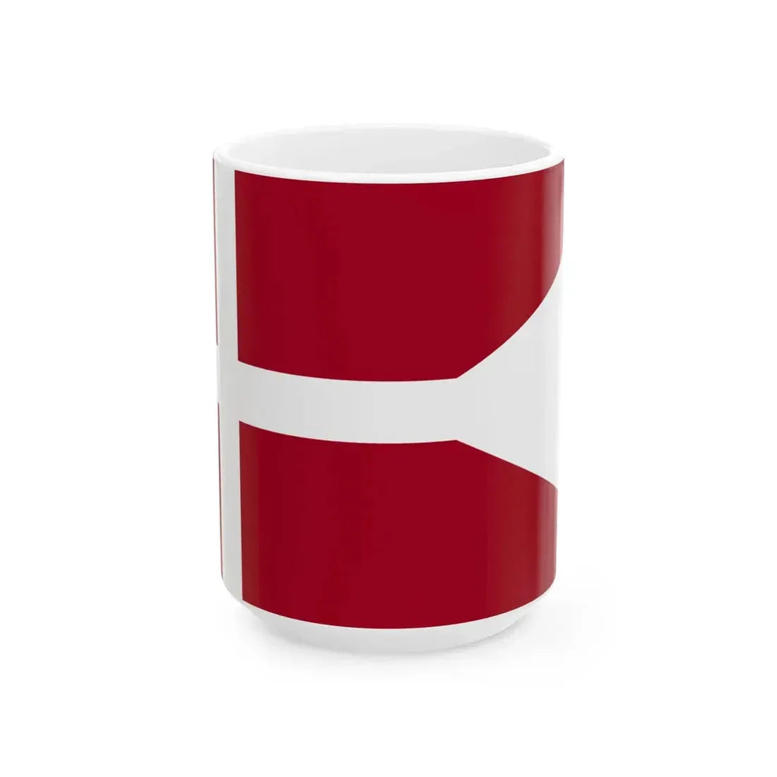 Naval Rank Flag of Denmark - Rear Admiral (Denmark) White Coffee Mug 15oz - Go Mug Yourself
