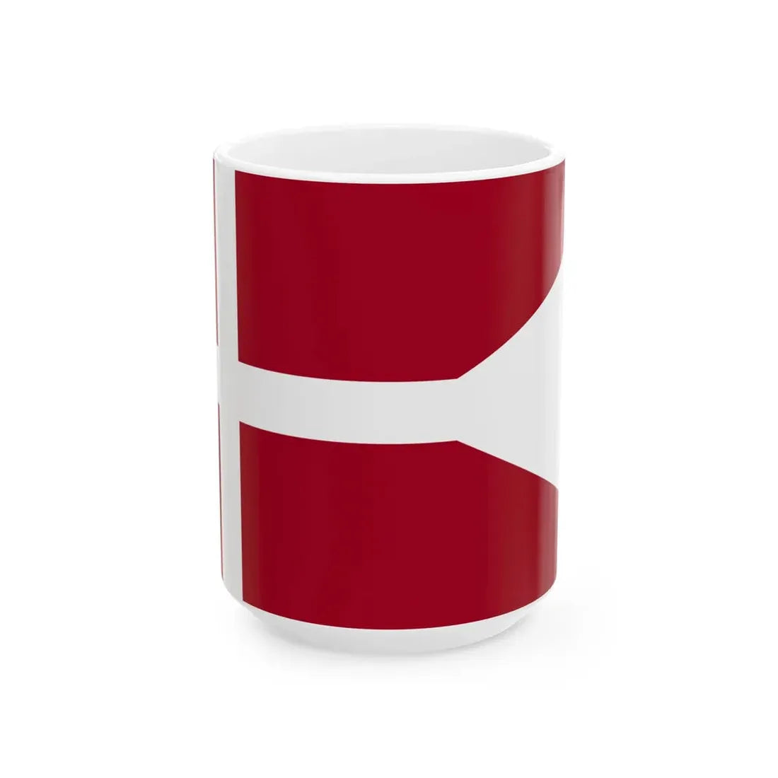 Naval Rank Flag of Denmark - Rear Admiral (Denmark) White Coffee Mug 15oz - Go Mug Yourself