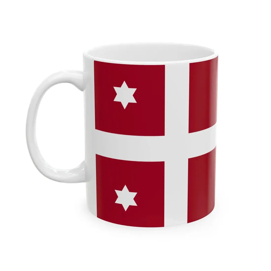 Naval Rank Flag of Denmark - Rear Admiral (Denmark) White Coffee Mug - Go Mug Yourself