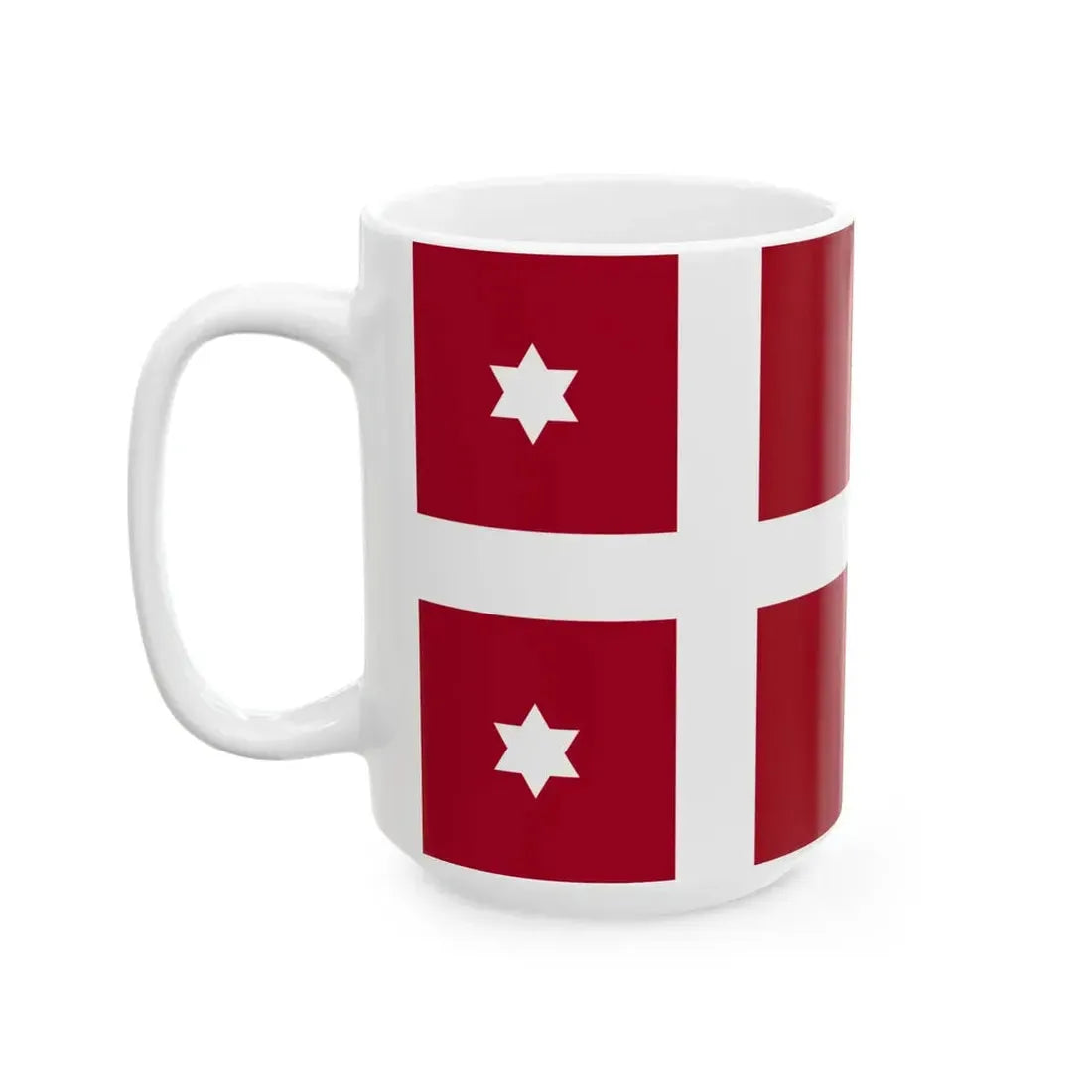 Naval Rank Flag of Denmark - Rear Admiral (Denmark) White Coffee Mug - Go Mug Yourself