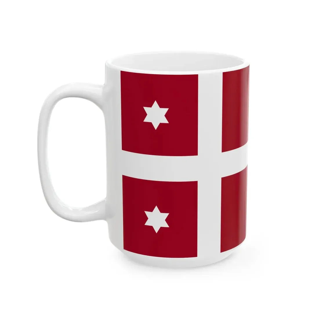 Naval Rank Flag of Denmark - Rear Admiral (Denmark) White Coffee Mug - Go Mug Yourself