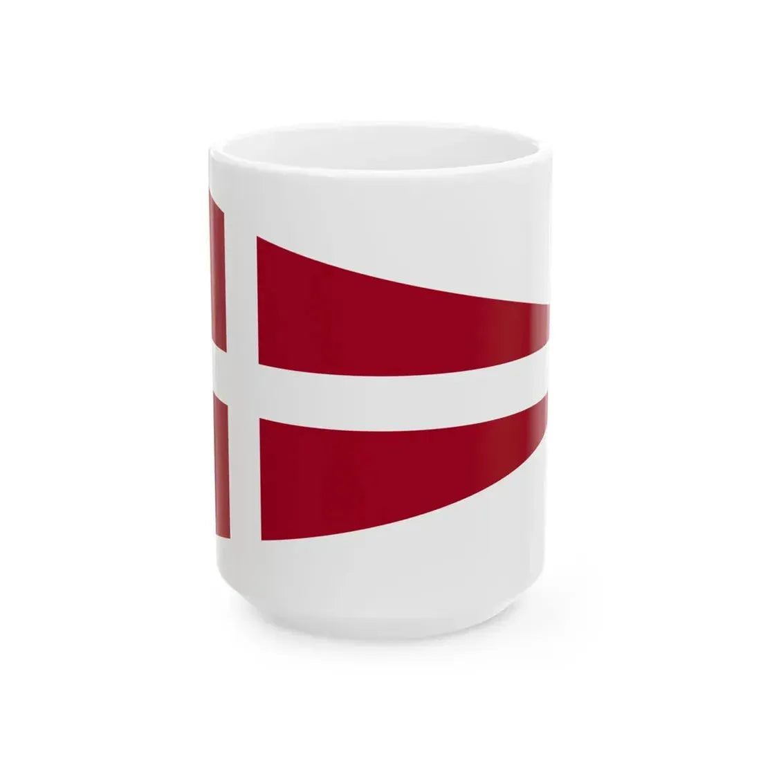 Naval Rank Flag of Denmark - Senior Officer Afloat (Denmark) White Coffee Mug 15oz - Go Mug Yourself