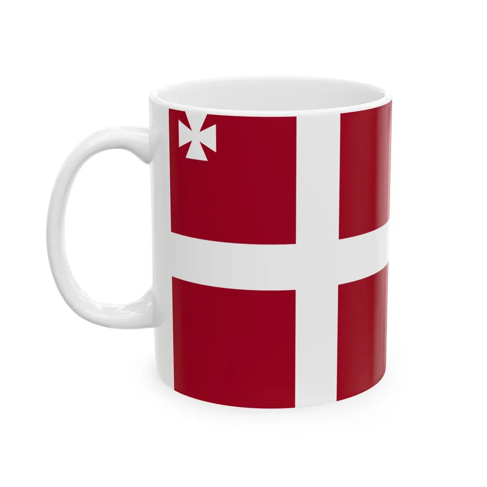Naval Rank Flag of Denmark - Vice Admiral 1880 (Denmark) White Coffee Mug - Go Mug Yourself