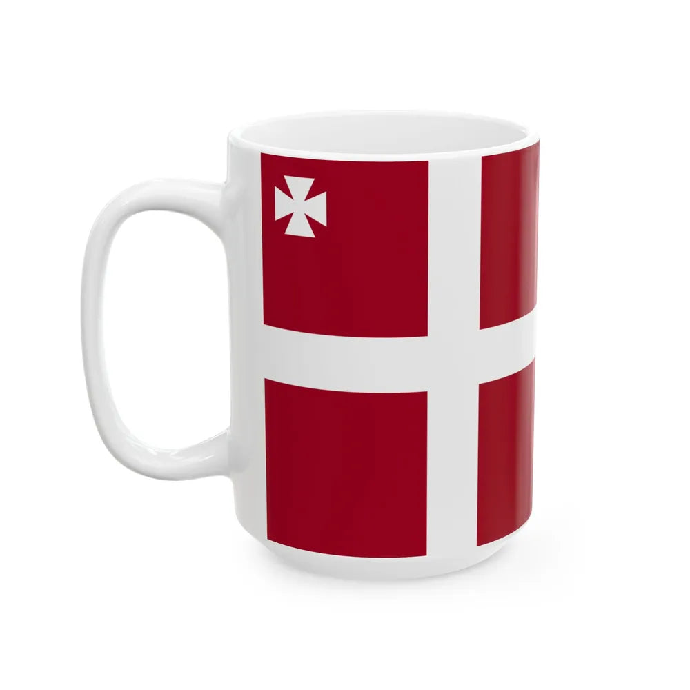 Naval Rank Flag of Denmark - Vice Admiral 1880 (Denmark) White Coffee Mug - Go Mug Yourself