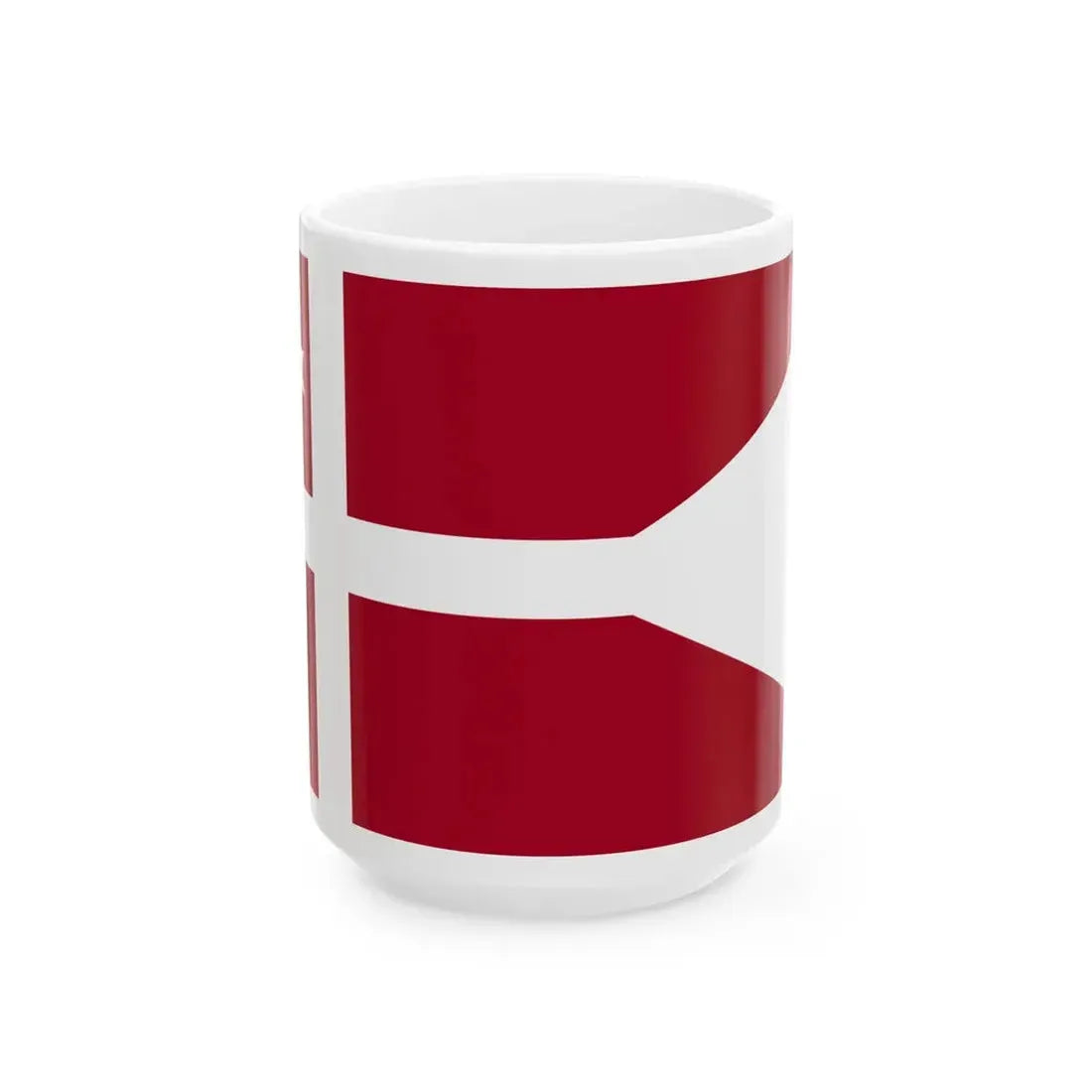 Naval Rank Flag of Denmark - Vice Admiral (Denmark) White Coffee Mug 15oz - Go Mug Yourself