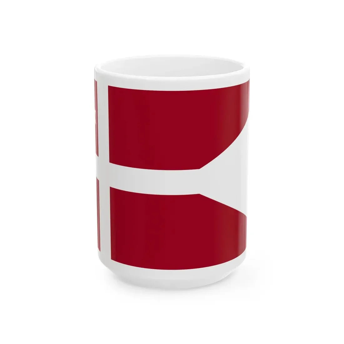 Naval Rank Flag of Denmark - Vice Admiral (Denmark) White Coffee Mug 15oz - Go Mug Yourself