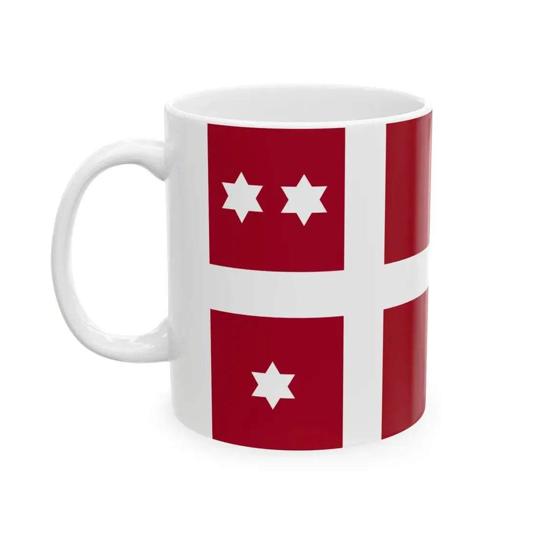 Naval Rank Flag of Denmark - Vice Admiral (Denmark) White Coffee Mug - Go Mug Yourself