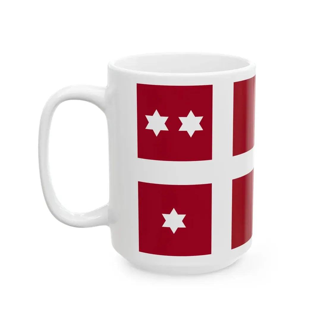 Naval Rank Flag of Denmark - Vice Admiral (Denmark) White Coffee Mug - Go Mug Yourself
