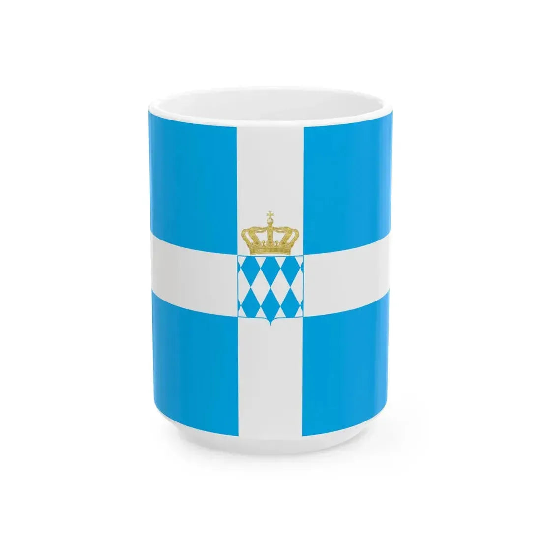 Naval Royal Standard of Greece 1833-1858 (Greece) White Coffee Mug 15oz - Go Mug Yourself
