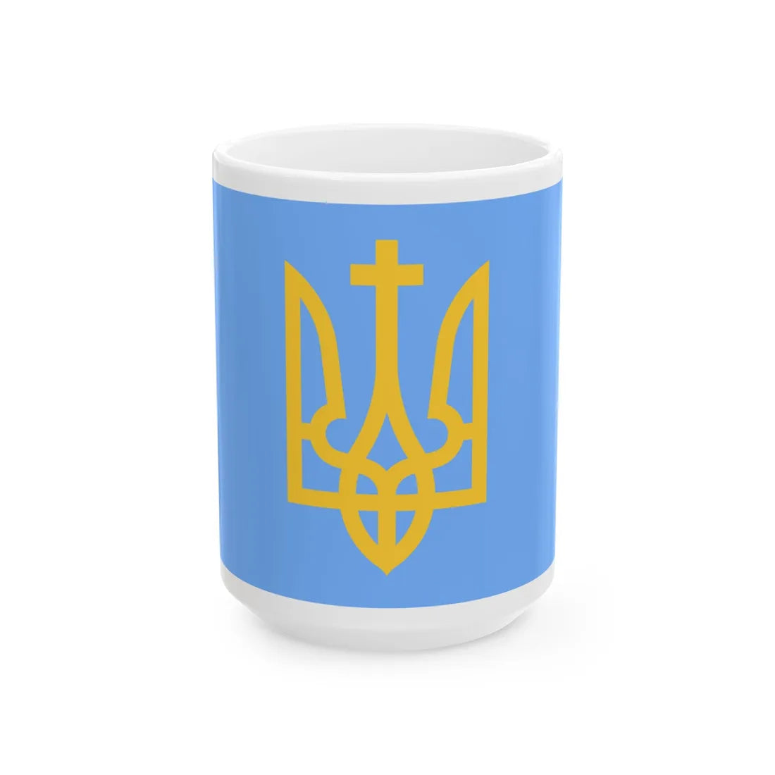 Naval Standard of the Hetman of Ukraine (Ukraine) White Coffee Mug 15oz - Go Mug Yourself