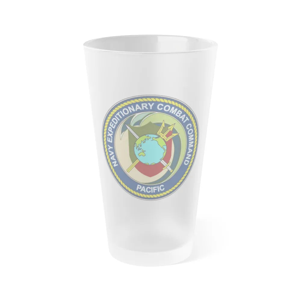 Navy Expeditionary Combat Command Pacific NECC Pacific (U.S. Navy) Frosted Pint Glass 16oz-Go Mug Yourself