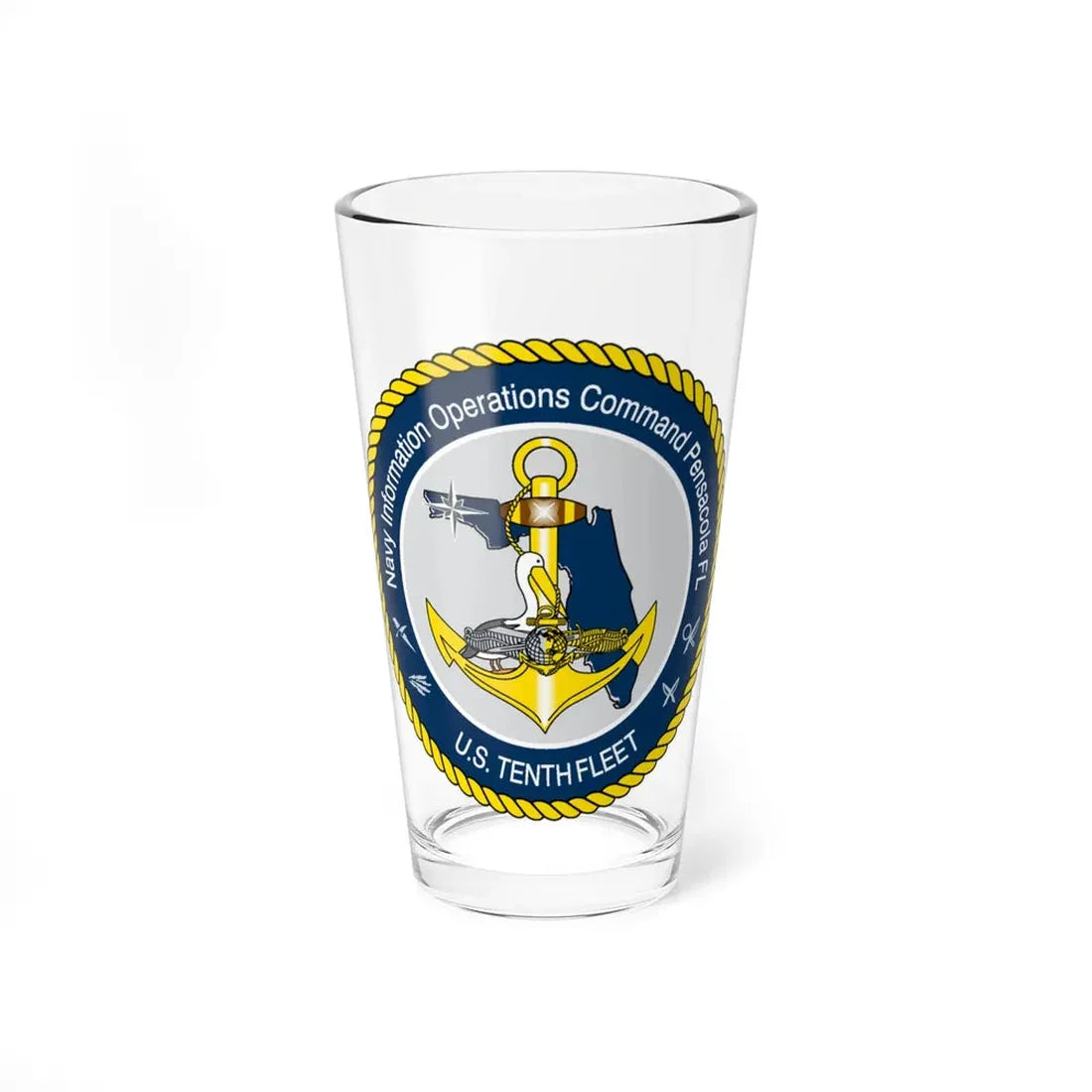 Navy Information Operations Command Pensacola FL US Tenth Fleet (U.S. Navy) Pint Glass 16oz 16oz - Go Mug Yourself