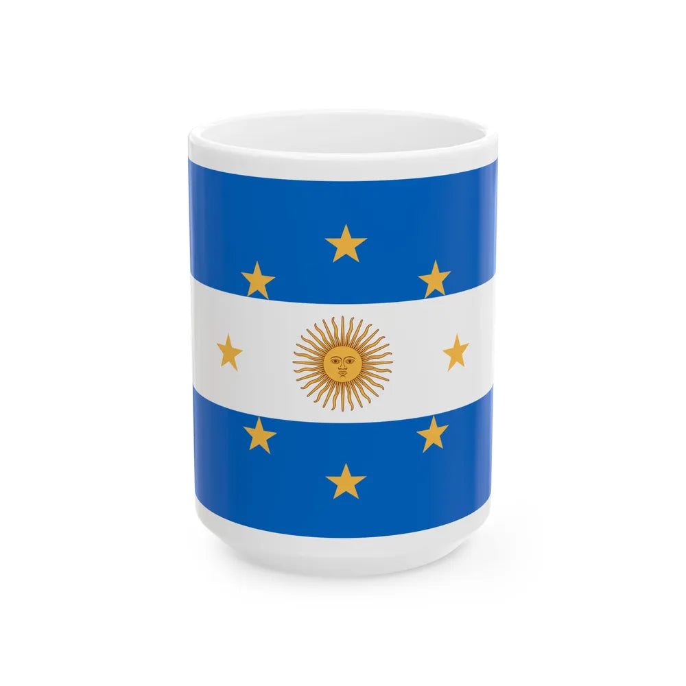 Navy Jack of Argentina 1818 (Argentina) White Coffee Mug 15oz - Go Mug Yourself