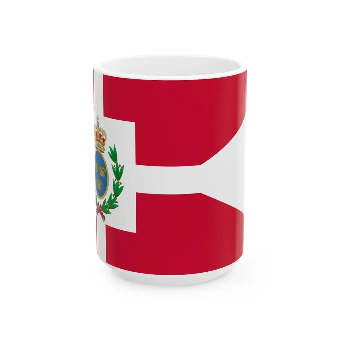 Navy Rank Flag of General Admiral Denmark (Denmark) White Coffee Mug 15oz - Go Mug Yourself