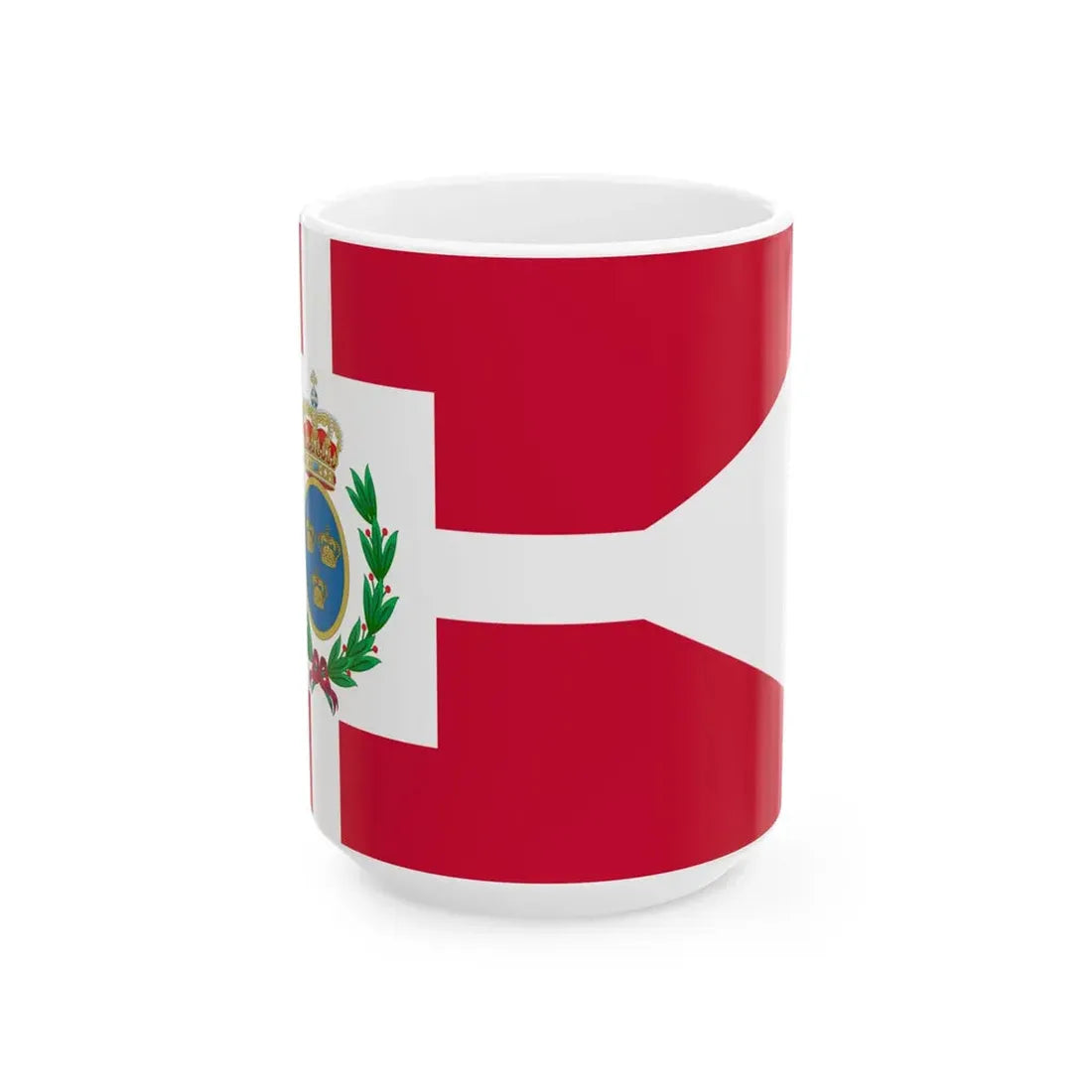 Navy Rank Flag of General Admiral Denmark (Denmark) White Coffee Mug 15oz - Go Mug Yourself