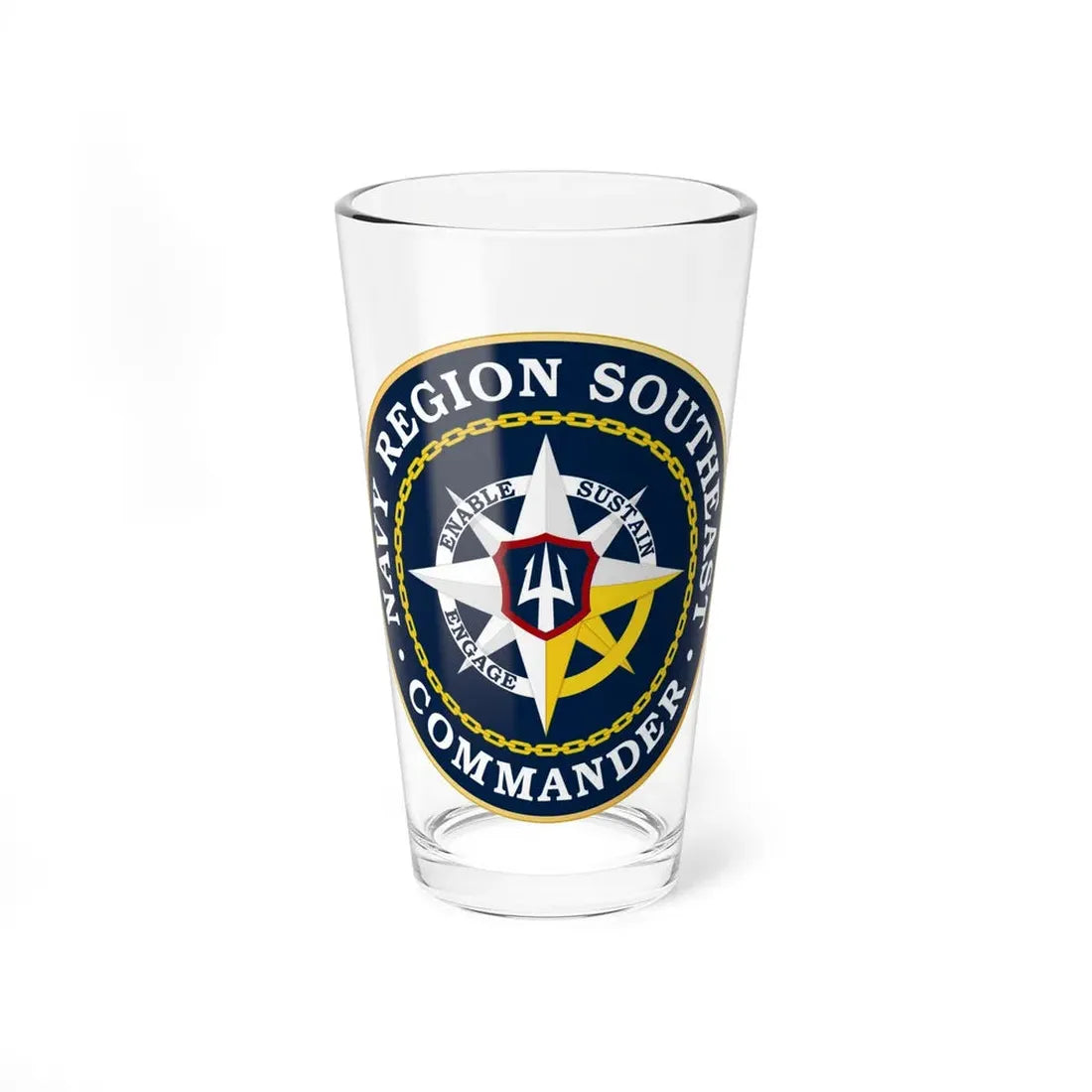 Navy Region Southeast (U.S. Navy) Pint Glass 16oz 16oz - Go Mug Yourself