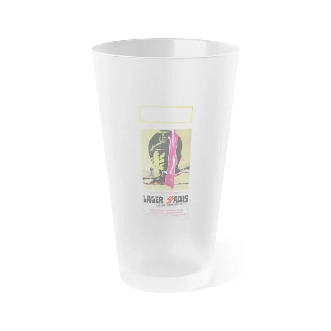 NAZI EXPERIMENT LOVE CAMP 1976 Movie Poster - Frosted Pint Glass 16oz 16oz Frosted - Go Mug Yourself
