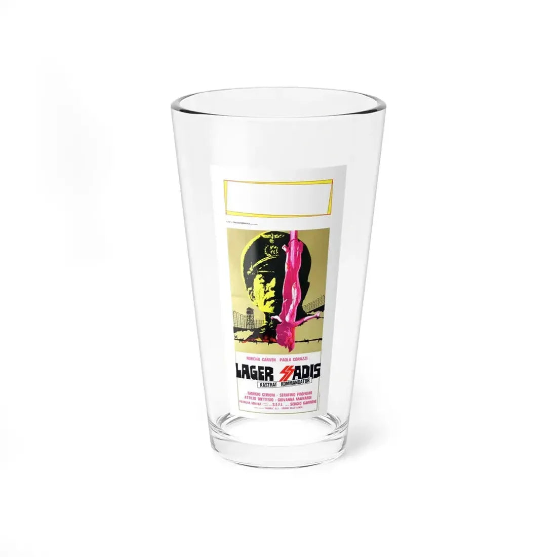 NAZI EXPERIMENT LOVE CAMP 1976 Movie Poster - Pint Glass 16oz 16oz - Go Mug Yourself
