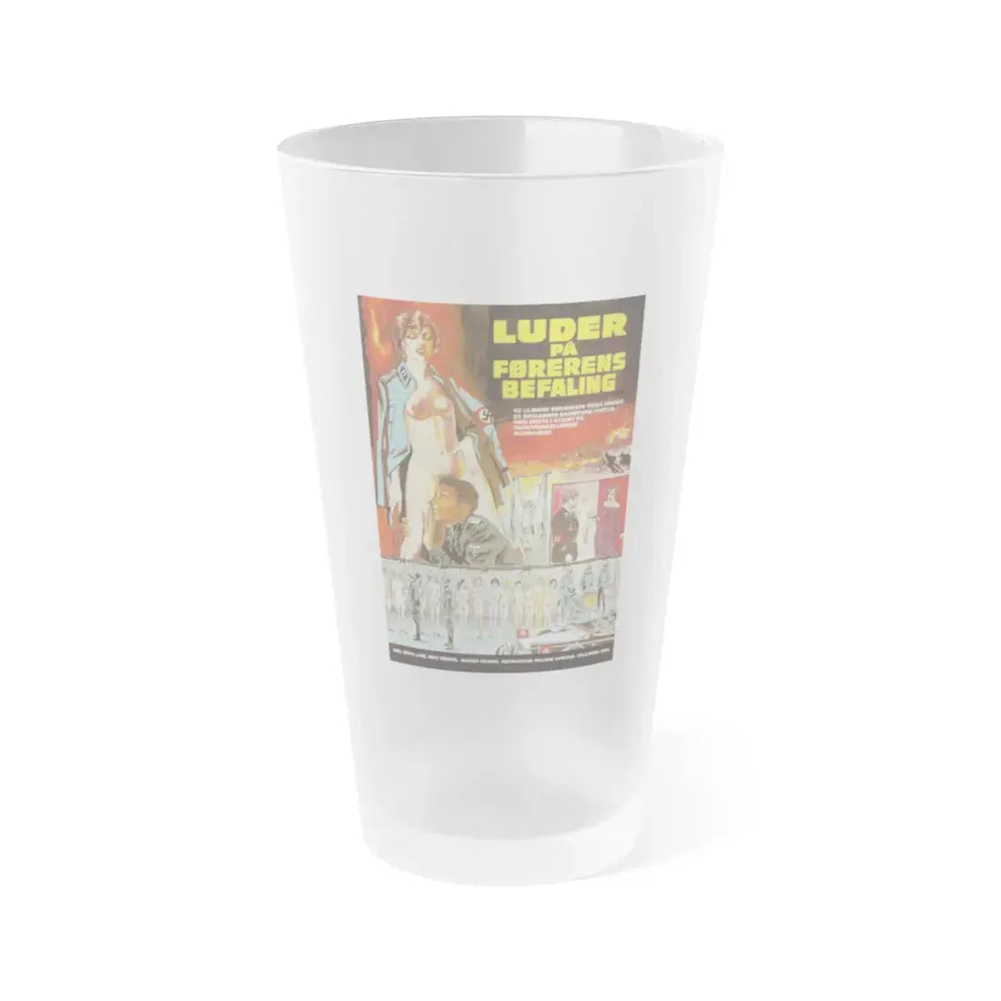 NAZI LOVE CAMP 27 (DANISH) 1977 Movie Poster - Frosted Pint Glass 16oz 16oz Frosted - Go Mug Yourself